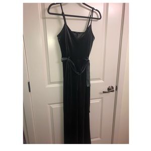 Grey Velvet Jumpsuit